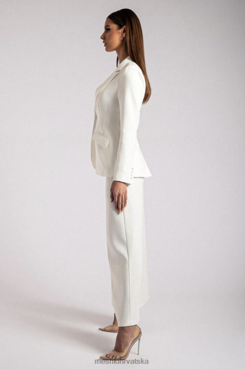 Meshki otegnuti blejzer sa stegnutim strukom XH4NH1626 odjeća bijela