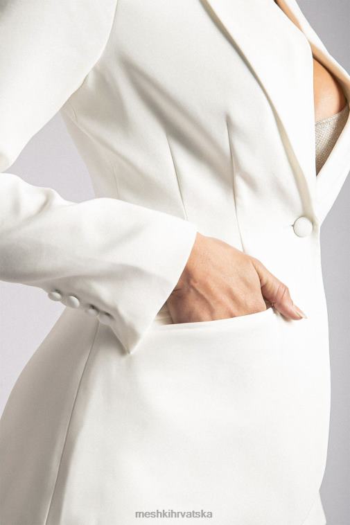 Meshki otegnuti blejzer sa stegnutim strukom XH4NH1626 odjeća bijela
