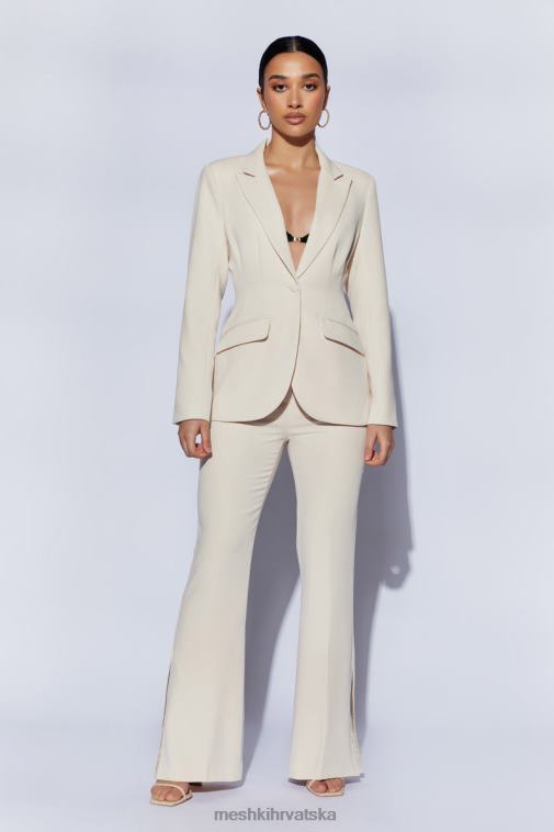 Meshki otegnuti blejzer sa stegnutim strukom XH4NH1651 odjeća krema