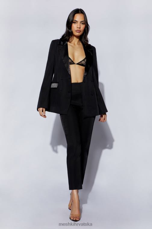 Meshki zara krojeni blejzer s razdjelcima XH4NH1652 odjeća crno