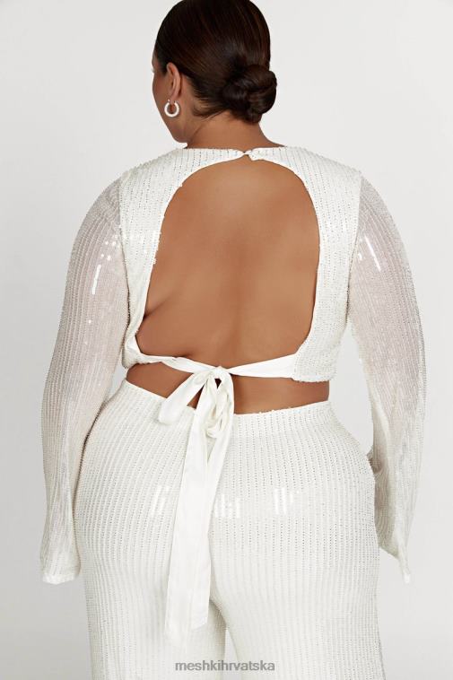 Meshki Diaz majica sa šljokicama dugih rukava XH4NH937 odjeća bijela