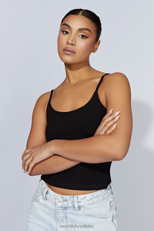 Meshki alexis rebrasti cami longline top XH4NH1146 odjeća crno