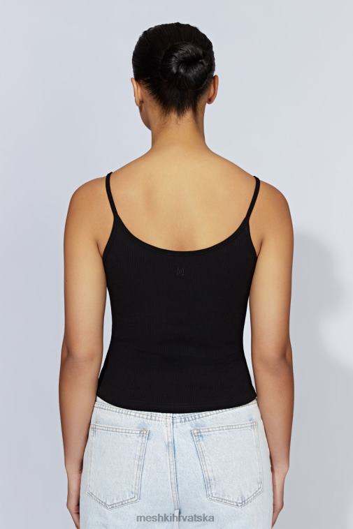 Meshki alexis rebrasti cami longline top XH4NH1146 odjeća crno