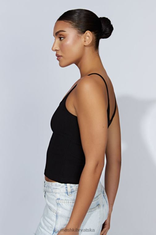 Meshki alexis rebrasti cami longline top XH4NH1146 odjeća crno