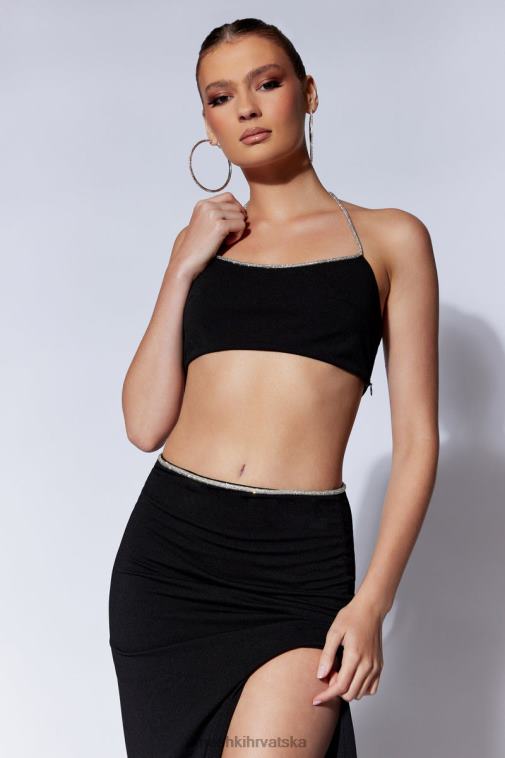 Meshki arya dijamante halter s užetom XH4NH1062 odjeća crno