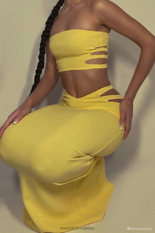 Meshki audrina cut out bandeau top XH4NH1190 odjeća žuta boja