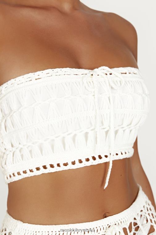 Meshki bonnie heklani bandeau top XH4NH864 odjeća bijela