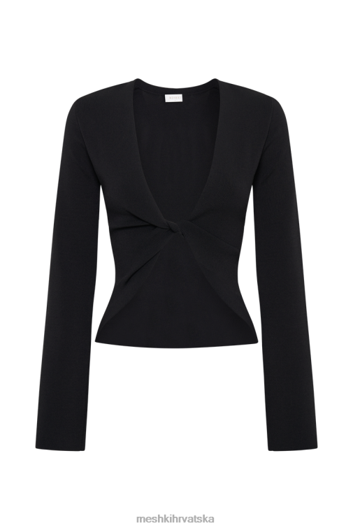 Meshki carol pletena twist majica dugih rukava XH4NH831 odjeća crno