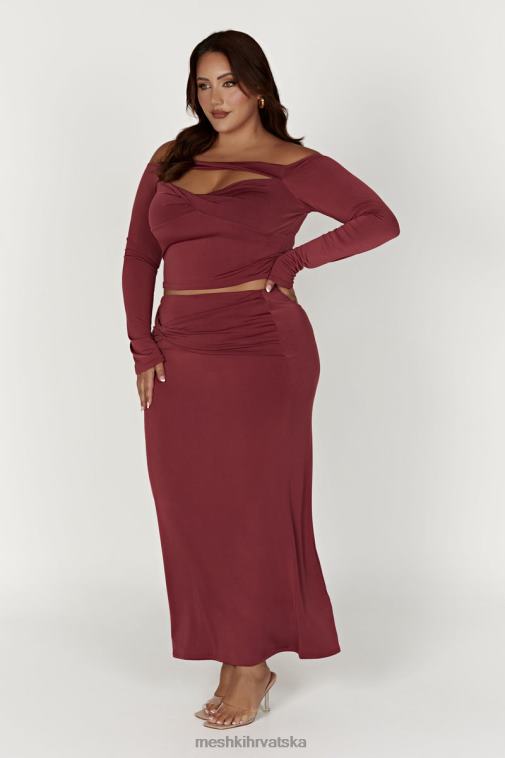 Meshki ceri gornji dio dugih rukava bez ramena XH4NH871 odjeća vino