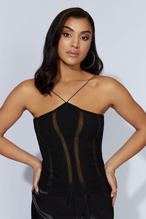 Meshki chantal obloženi halter XH4NH1113 odjeća crno