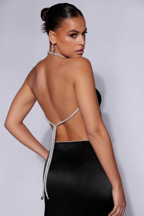 Meshki christie diamante kauč kauč ovratnik top XH4NH1116 odjeća crno