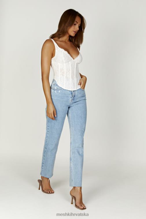 Meshki elsie čipkasti top s poprsjem XH4NH866 odjeća bijela