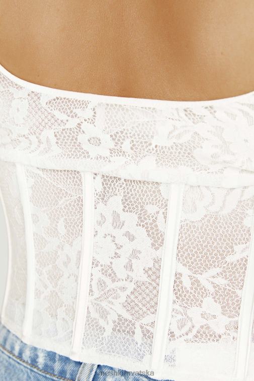 Meshki elsie čipkasti top s poprsjem XH4NH866 odjeća bijela