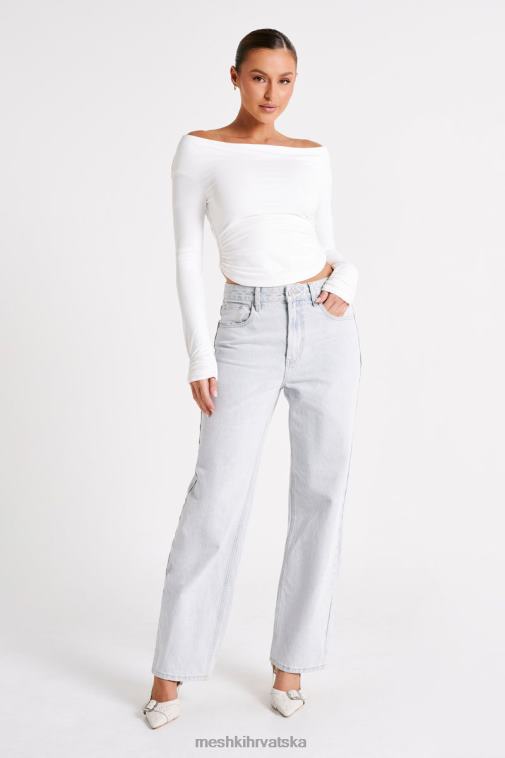 Meshki emma majica dugih rukava od recikliranog najlona XH4NH751 odjeća bijela