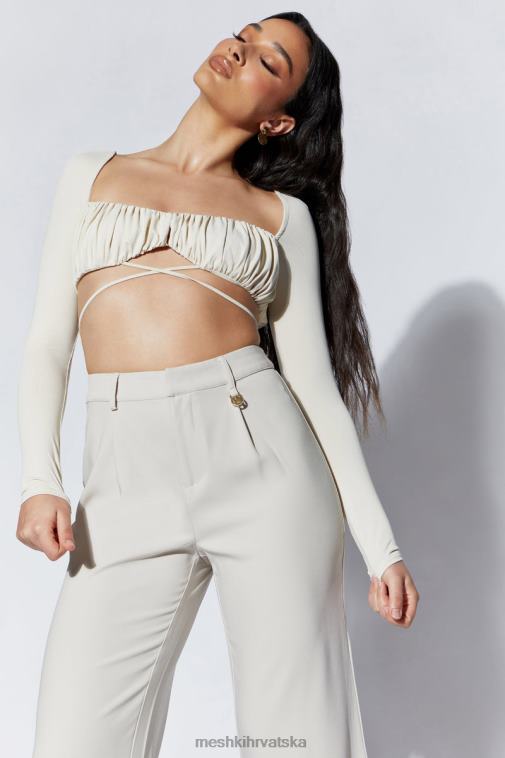 Meshki geesou nabrano poprsje s dugim rukavima na kravatu XH4NH1082 odjeća pšenica