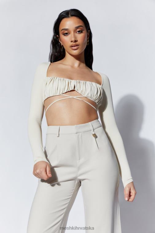 Meshki geesou nabrano poprsje s dugim rukavima na kravatu XH4NH1082 odjeća pšenica