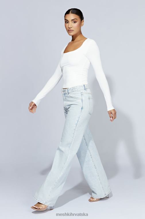 Meshki gornji dio dugih rukava s vrijeskom XH4NH947 odjeća bijela