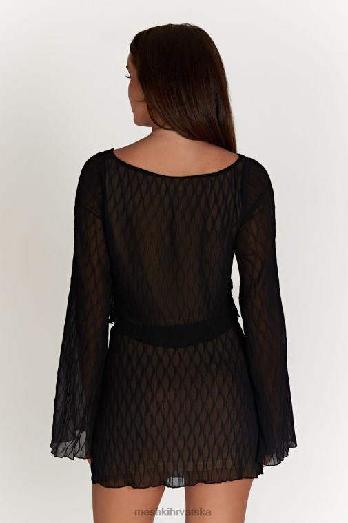 Meshki gornji dio rukava s valovima bršljana XH4NH1074 odjeća crno