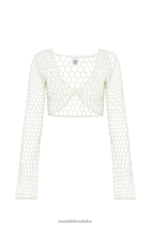 Meshki hallie skraćivani heklani top XH4NH960 odjeća bijela