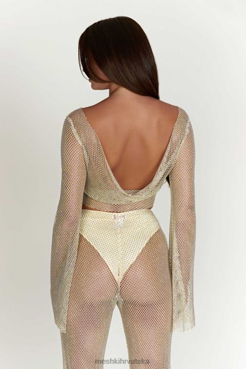 Meshki hilton diamante mrežasti vrh kapuljače XH4NH813 odjeća krema