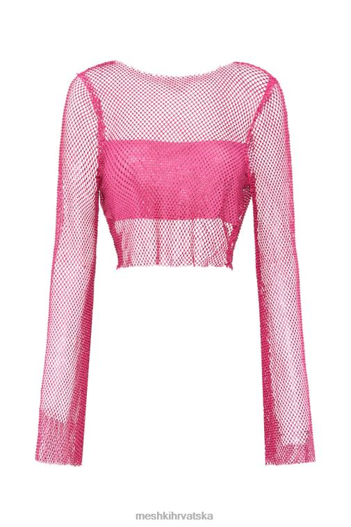 Meshki hilton diamante mrežasti vrh kapuljače XH4NH969 odjeća ružičasta ruža