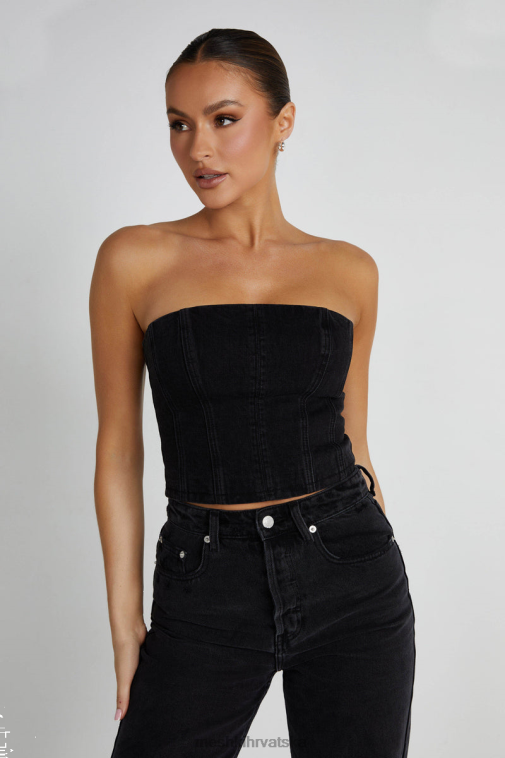 Meshki jordana traper tube top XH4NH1298 odjeća isprano crno
