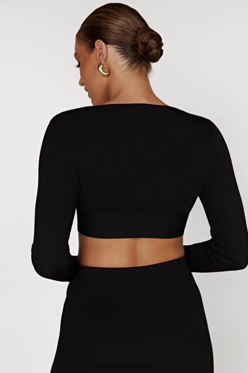 Meshki kaesha dugi rukavi upleteni prednji pleteni gornji dio XH4NH903 odjeća crno