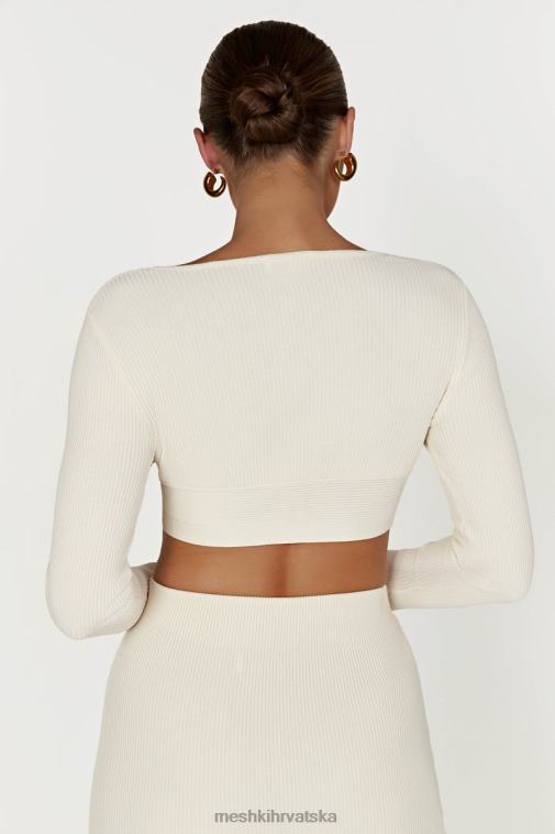 Meshki kaesha dugi rukavi upleteni prednji pleteni gornji dio XH4NH970 odjeća kost