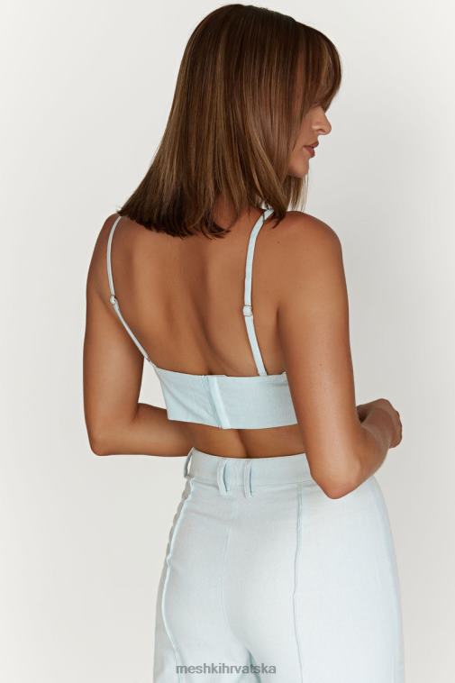 Meshki kaesha twist platneni vrh XH4NH1002 odjeća puder plava