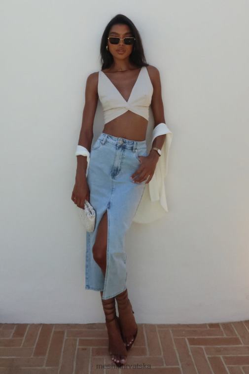 Meshki kaesha twist platneni vrh XH4NH1046 odjeća prirodni