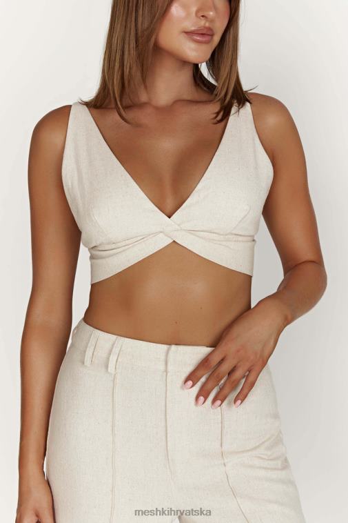 Meshki kaesha twist platneni vrh XH4NH1046 odjeća prirodni