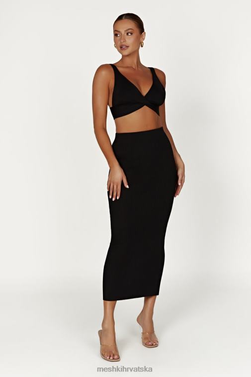 Meshki kaesha twist prednji pleteni gornji dio XH4NH872 odjeća crno