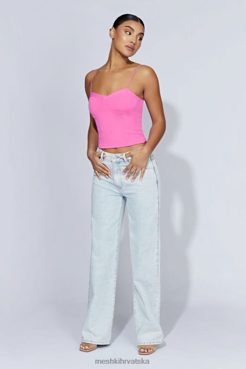 Meshki kaitlyn draga majica s tankim naramenicama XH4NH977 odjeća žvakaća guma ružičasta