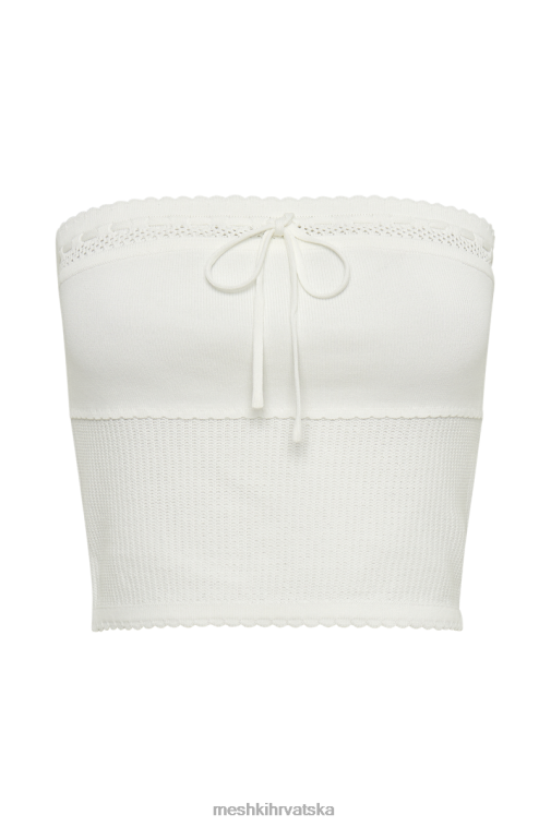 Meshki kyra waffle pleteni tube top XH4NH780 odjeća bijela