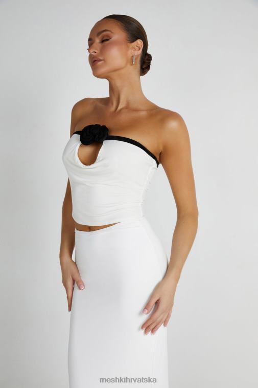 Meshki megan ružičasti top bez naramenica XH4NH798 odjeća crno bijeli