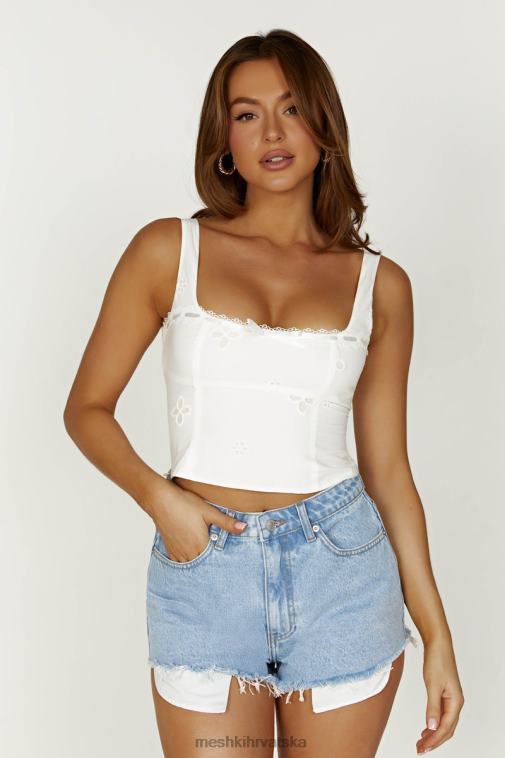 Meshki melanie pamučni engleski top XH4NH766 odjeća bijela