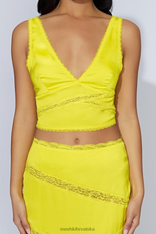 Meshki monet čipkasti top XH4NH1089 odjeća svježe zelene