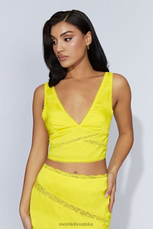Meshki monet čipkasti top XH4NH1089 odjeća svježe zelene