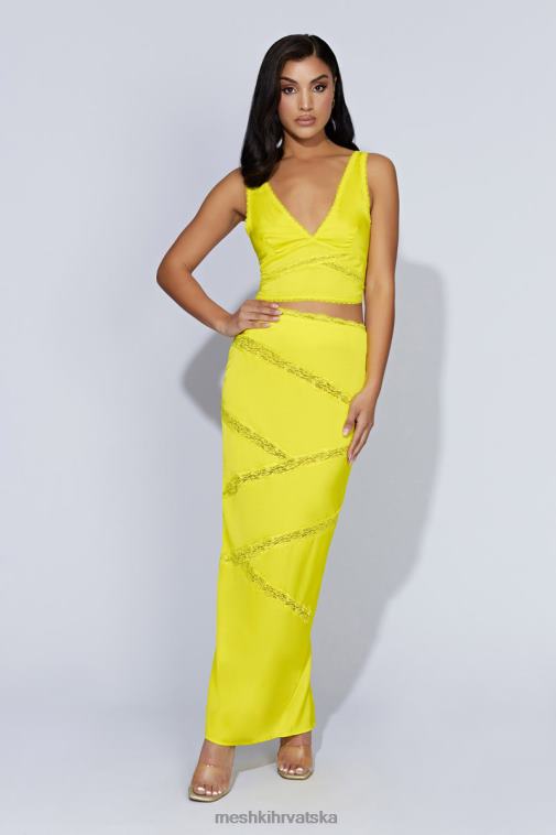 Meshki monet čipkasti top XH4NH1089 odjeća svježe zelene