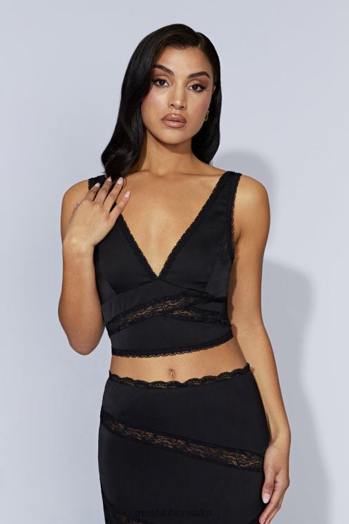 Meshki monet čipkasti top XH4NH987 odjeća crno