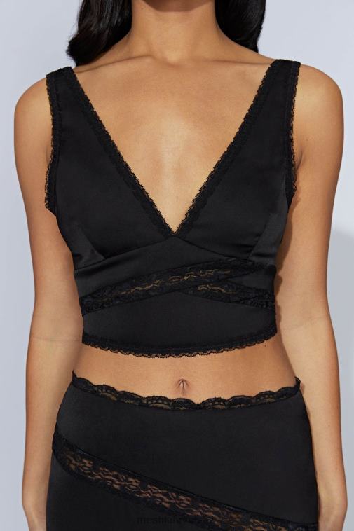 Meshki monet čipkasti top XH4NH987 odjeća crno