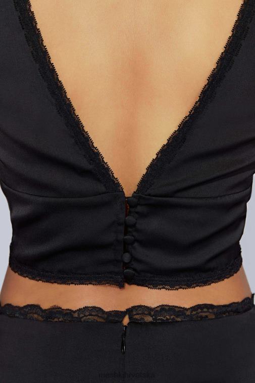 Meshki monet čipkasti top XH4NH987 odjeća crno