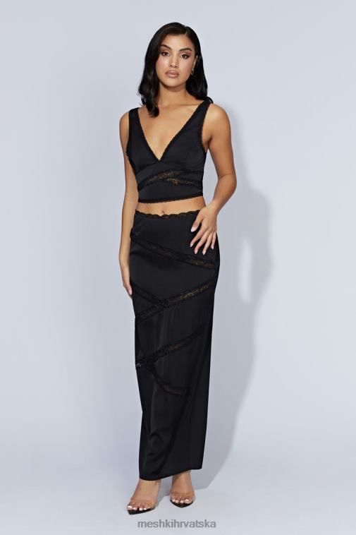 Meshki monet čipkasti top XH4NH987 odjeća crno