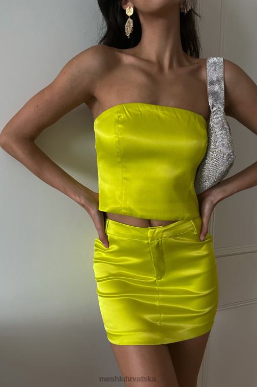 Meshki monique satenski tuba top XH4NH1090 odjeća svježe zelene