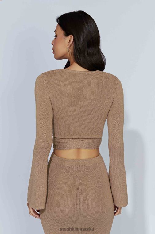 Meshki petra pleteni top s širokim rukavima XH4NH910 odjeća tupe