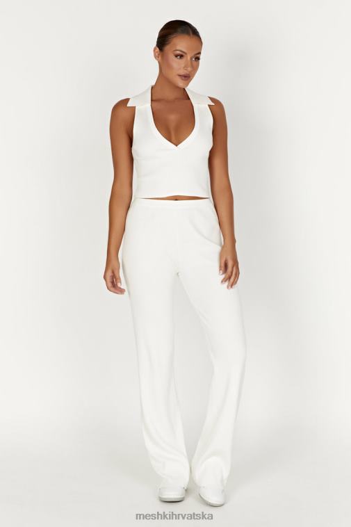 Meshki pletena majica s viola ovratnikom XH4NH929 odjeća bijela