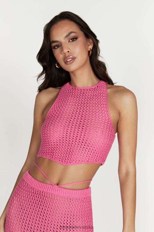 Meshki raquel heklani gornji dio s čipkom XH4NH1050 odjeća žvakaća guma ružičasta