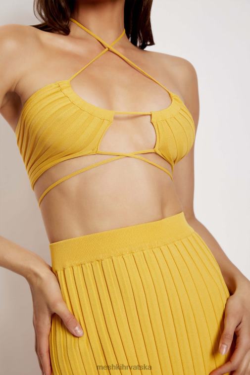 Meshki stacey pleteni halter s naborima XH4NH984 odjeća žuta boja