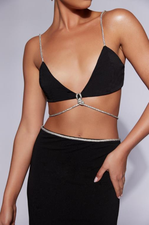 Meshki sweeney diamante bralette top XH4NH1097 odjeća crno
