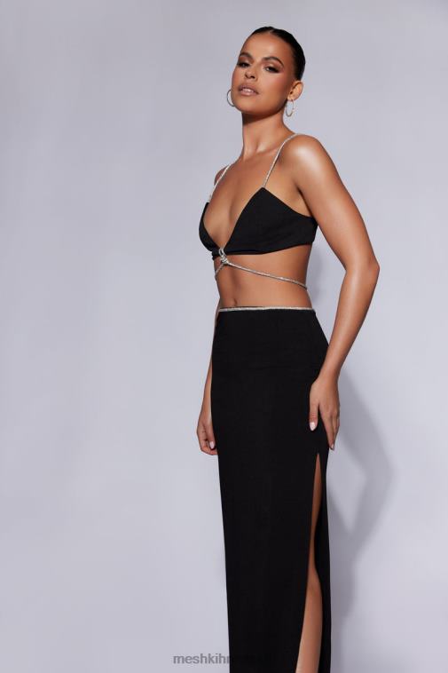 Meshki sweeney diamante bralette top XH4NH1097 odjeća crno